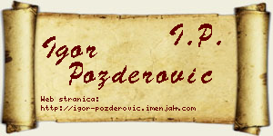 Igor Pozderović vizit kartica